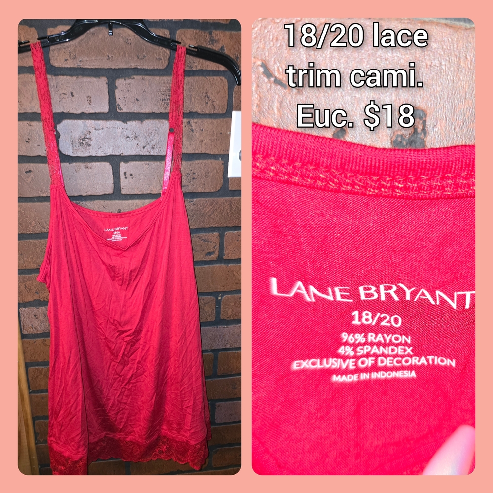 Lane Bryant Vibrant Red Lace Cami